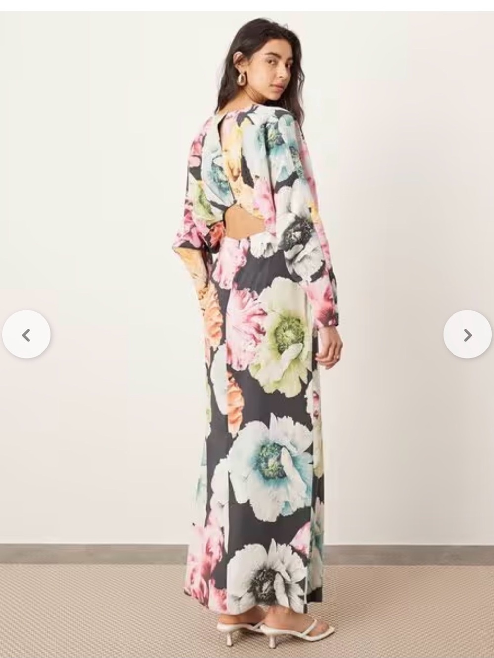 ASOS Design Black Maxi Dress with mid cut out - Picture 3 of 4